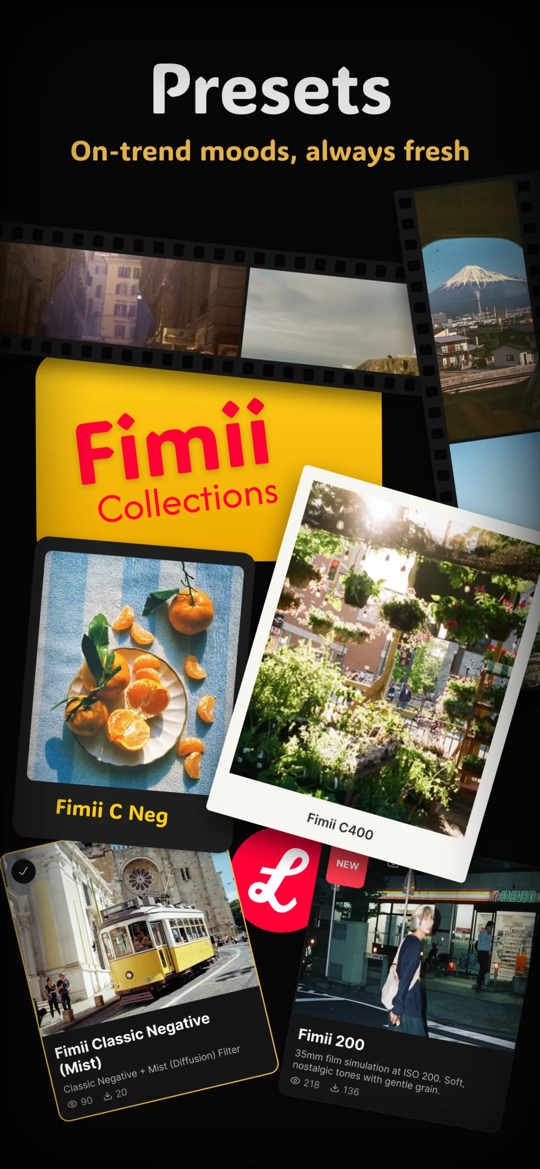 Fimii handcrafted film presets and community collections gallery